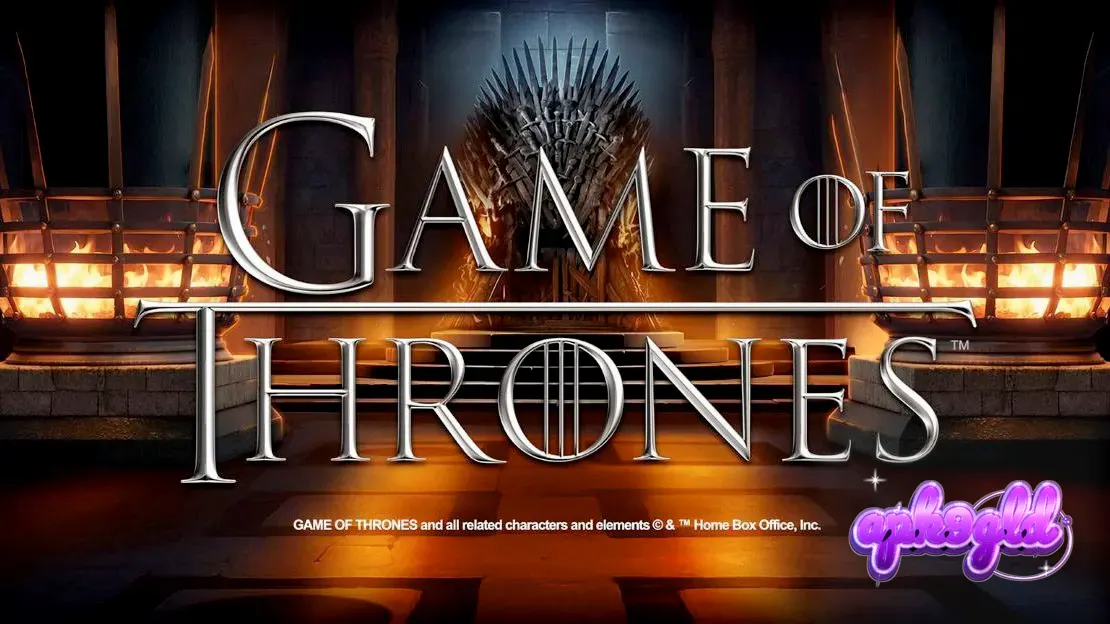 Tampilan antarmuka slot Game of Thrones dengan elemen visual bertema rumah-rumah besar.
